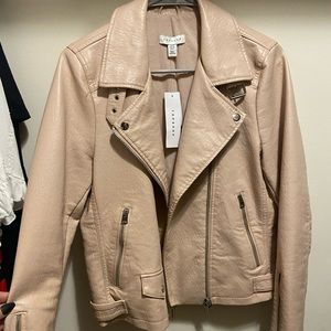Topshop Blush Faux Leather Jacket